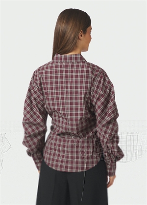 Neoella medium check skjorte Plum Neo Noir 